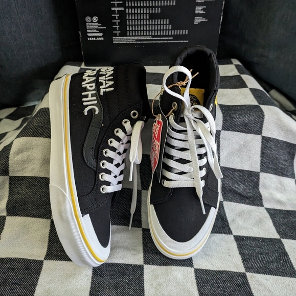 Vans National Geographic Box Logo SK8 Hi Reissue Women Black White (2020) 1223 - Picture 10 of 12